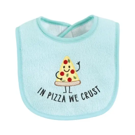 Hudson Baby Unisex Baby Cotton Terry Drooler Bibs with Fiber Filling, Pizza Taco, One Size image {2}