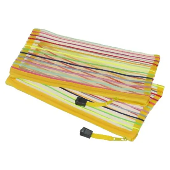 Unique Bargains Mesh Document Pencil Office Storage Zipper Pouches 6 Pcs image {8}
