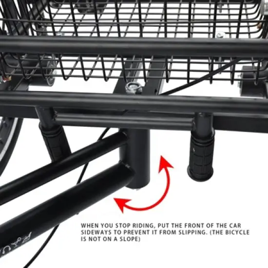 Topteng 20" Tricycle Shopping Three Wheel Bike with Children Seat & Basket image {6}