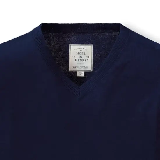 Hope & Henry Mens' Fine Gauge V-Neck Pullover Sweater image {2}
