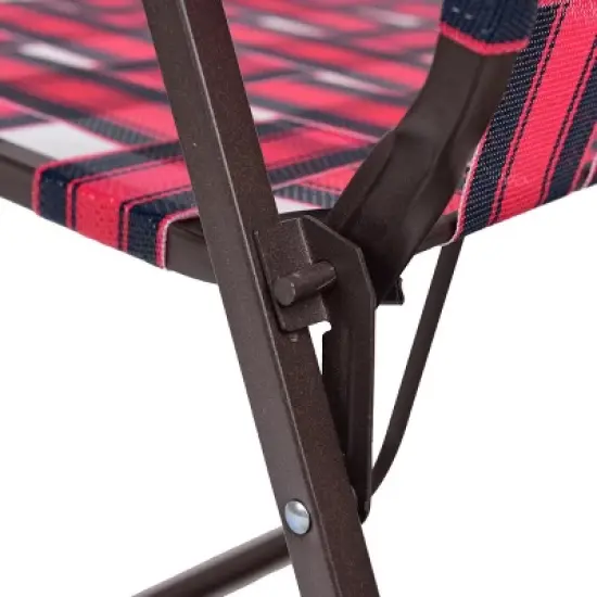 Costway 6pcs Folding Beach Chair Camping Lawn Webbing Chair Lightweight 1 Position Red image {8}