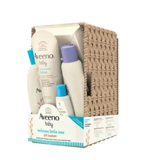 Aveeno Baby Welcome Little One Essentials Skincare Gift Set Includes Wash, Lotion & Wipes - 5ct image {5}