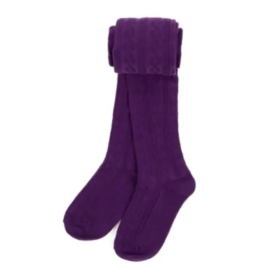 Leveret Girls  Boho Solid Color Cable Knit Tights image {3}
