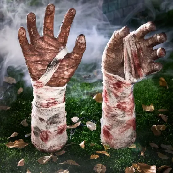 Joyfy Halloween Zombie Arm Yard Stakes, Creepy Severed Broken Arm Lawn Stakes Prop for Yard Lawn Garden Outdoor Halloween Decorations image {1}