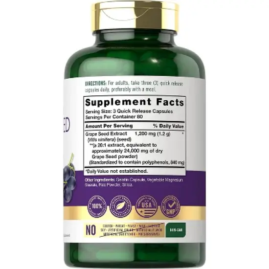 Carlyle Grape Seed Extract 24,000mg Equivalent | 240 Capsules image {1}