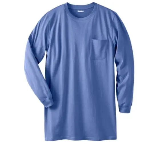 KingSize Men's Big & Tall Shrink-Less&trade; Lightweight Longer-Length Long-Sleeve Crewneck Pocket Tee image {10}
