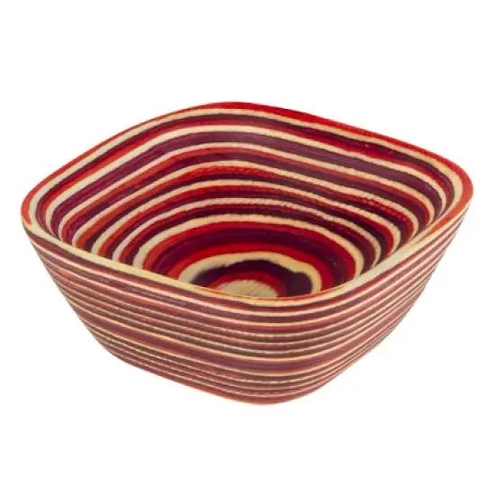Island Bamboo Red Pakkawood Square Pinch Bowl image {4}