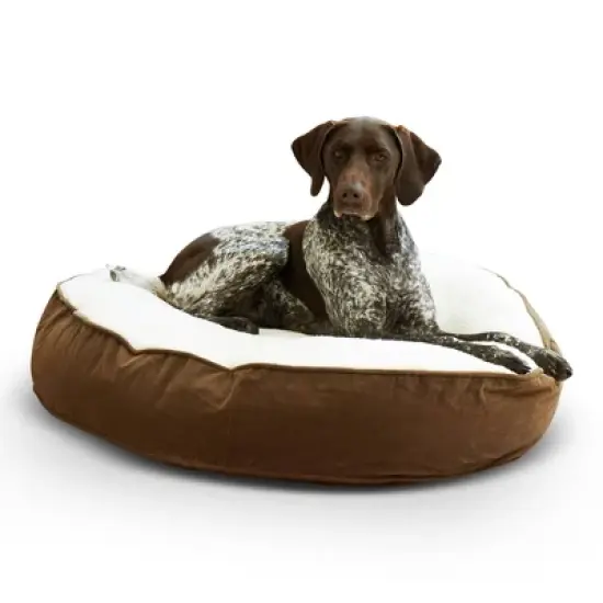 Kensington Garden Scout Deluxe Round Dog Bed - Latte/Birch image {7}