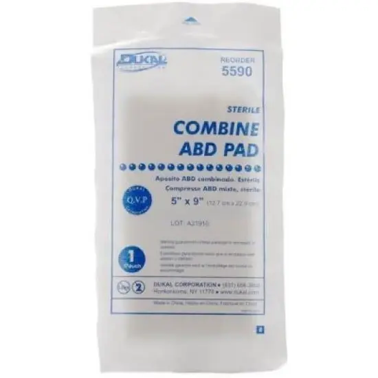 Dukal 5590 Sterile Combine ABD Pad 5 in. x 9 in. (Each) image {1}