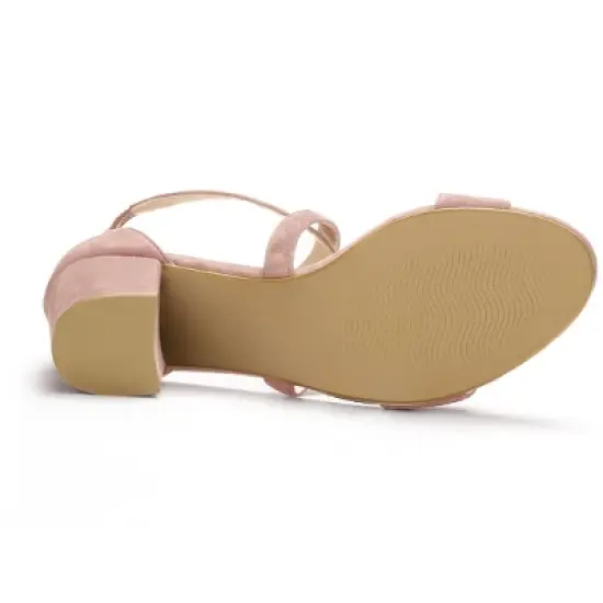 Allegra K Women's Crisscross Ankle Strap Block Heel Sandals image {4}