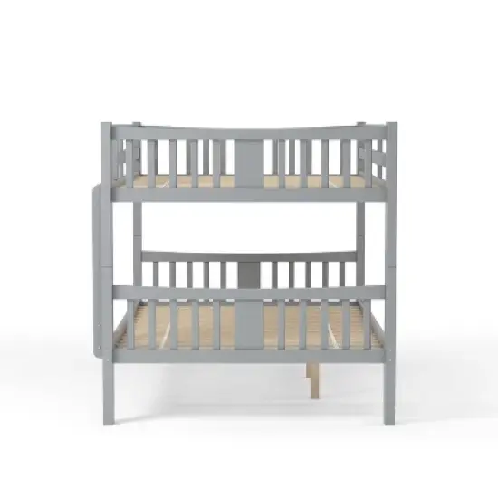 Twin Over Twin Kids' Clare Bunk Bed Gray - ioHOMES image {4}