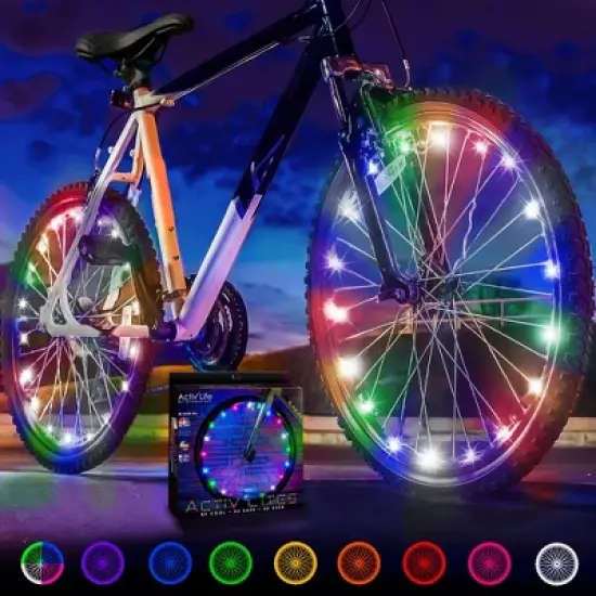 Activ Life Bike Wheel Lights (2 Tire, Multicolor) Fun Accessories for Cool Beach Cruisers Gifts for Kids Girls Boys Teen Gifts image {6}