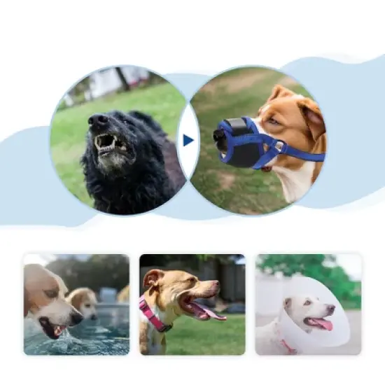 Unique Bargains Breathable Dog Muzzle Blue 1 Pc image {3}