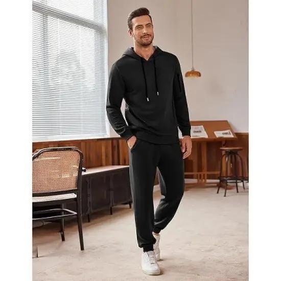 COOFANDY Men's Tracksuit 2 Piece Hooded Athletic Sweatsuits Casual Running Jogging Sport Suit Sets image {12}