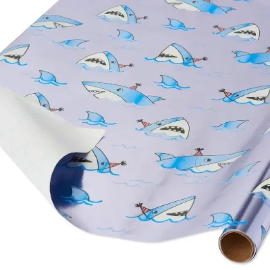 Sharks with Hats Kids' Wrapping Paper - Spritz&trade; image {1}