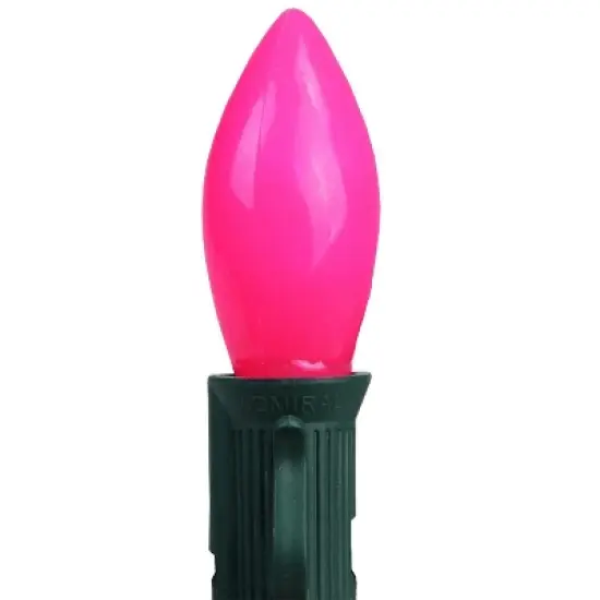 Northlight Pack of 4 Opaque Pink C9 LED Christmas Replacement Bulbs image {1}