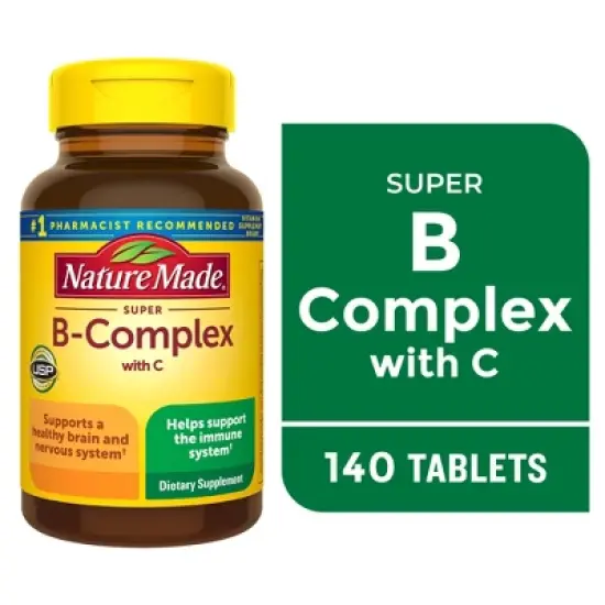 Nature Made Super Vitamin B Complex with Folic Acid + Vitamin C for Immune Support Tablets - 140ct image {8}