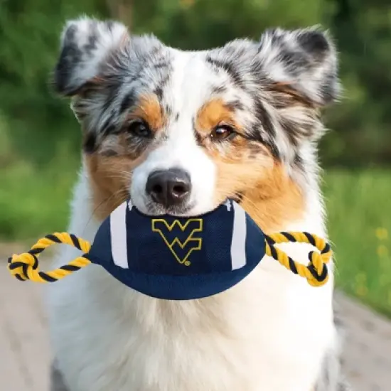 NCAA West Virginia Mountaineers Nylon Football Dog Toy image {2}