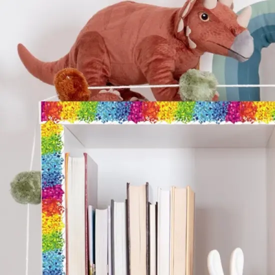 Wrapables 60 Feet Bulletin Board Border Trim Stickers, Confetti image {5}