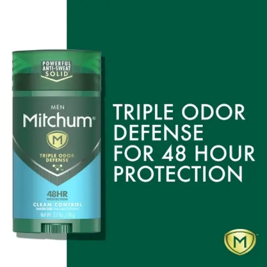 Mitchum Men's 48-Hour Sweat + Odor Protection Solid Antiperspirant Deodorant - Clean Control - 2.7oz image {4}