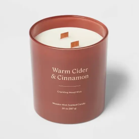 20oz Glass Woodwick Warm Cider & Cinnamon Candle - Threshold&trade; image {3}
