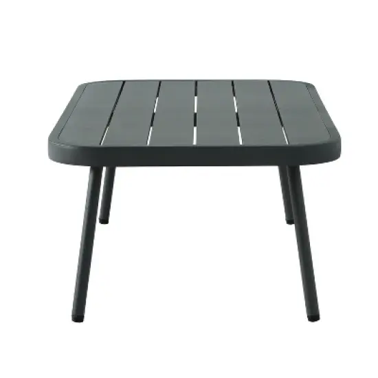 Christopher Knight Home Barbara Modern Outdoor Metal Coffee Table and Upholstered Lovesear Set image {5}