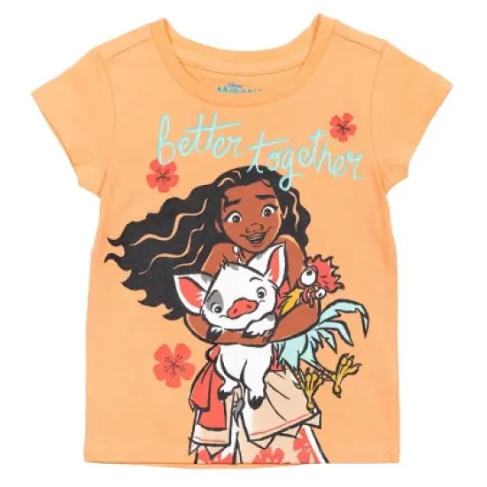 Disney Princess Moana Baby Girls 3 Pack Graphic T-Shirt Pink/White/Blue  image {1}