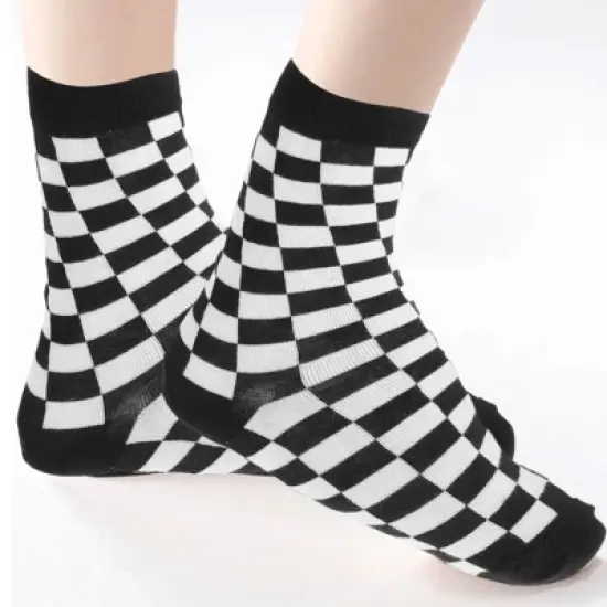 Black and White Checkered Socks (Women's Sizes, Adult Medium) from the Sock Panda image {2}
