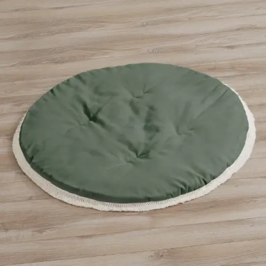 Sweet Jojo Designs Gender Neutral Unisex Baby Tummy Time Playmat Diamond Tuft Green and Ivory image {4}