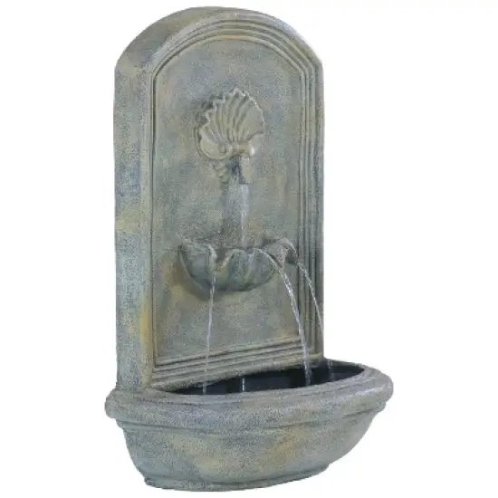 Sunnydaze 27"H Electric Polystone Seaside Outdoor Wall-Mount Water Fountain image {10}