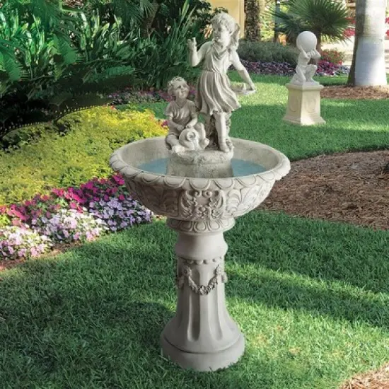 Design Toscano Nature's Children Sculptural Fountain - Off-White image {1}