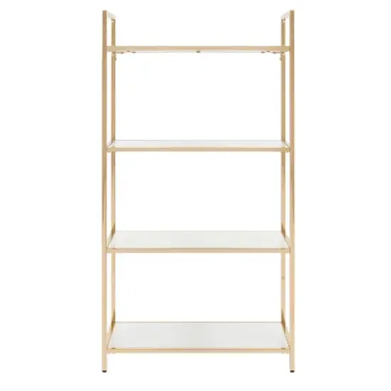 60" Alios Bookshelf White/Gold - OSP Home Furnishings image {1}