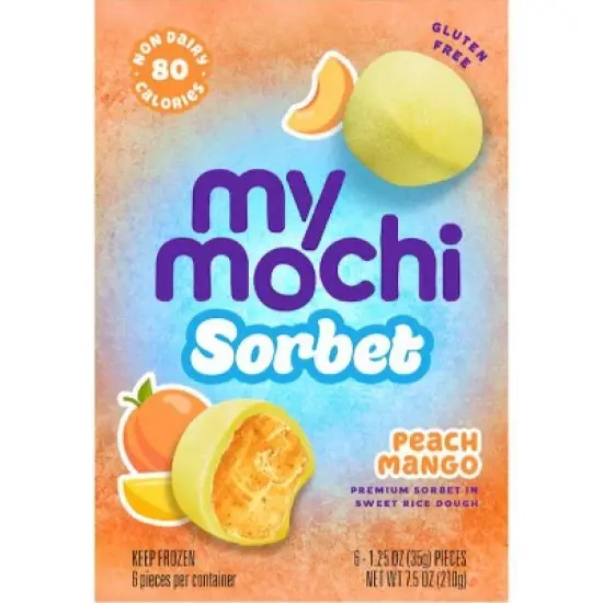 My Mochi Peach Mango Sorbet Frozen Dessert - 7.5oz/6ct image {4}