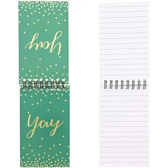 Paper Junkie 12-Pack Gold Foil Yay Confetti Spiral Lined Notebooks Journals (5.3 x 3 in, 50 Sheets, 3 Colors) image {4}