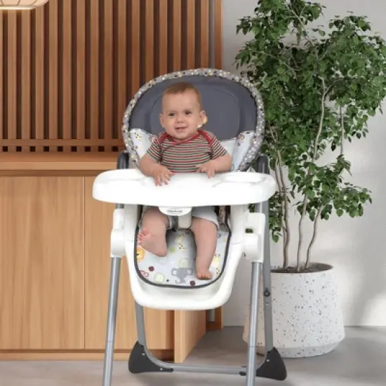 Baby Trend Steel Frame Compact Freestanding Foldable High Chair with Reclining Seat, Safety Harness, & Removable Tray Insert image {4}