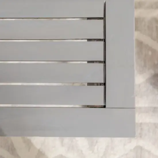 Ravenscroft Modern Boho Acacia Wood Slat Top Outdoor Dining Bench - Gray Wash - Saracina Home image {8}