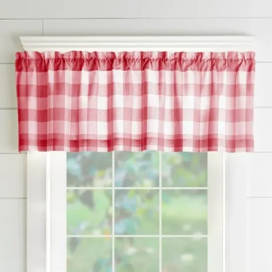 Farmhouse Living Buffalo Check Window Valance - 60" x 15" - Elrene Home Fashions image {5}
