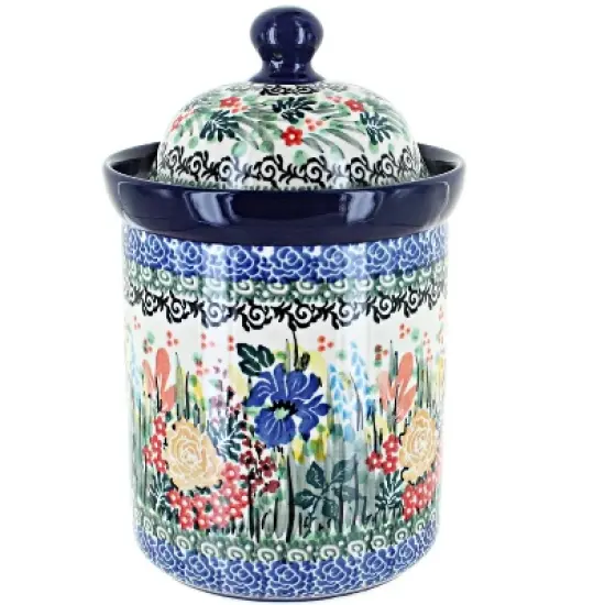 Blue Rose Polish Pottery 491 Ceramika Small Canister image {7}
