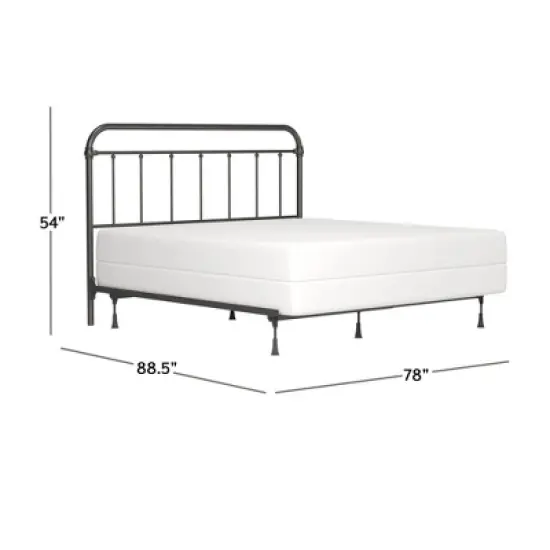King Kirkland Metal Headboard with Frame Aged Pewter - Hillsdale Furniture image {2}