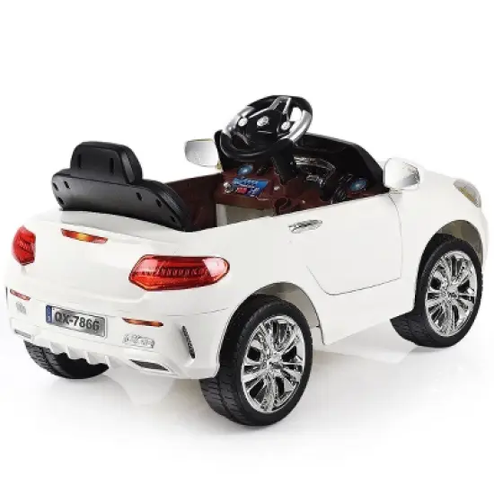 Costway 6V Kids Ride On Car RC Remote Control Battery Powered w/ LED Lights MP3 Red/Black image {4}
