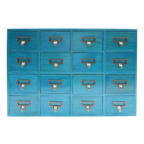 YIYIBYUS Traditional 16 Drawers Wood Apothecary Chest Storage Cabinet image {11}