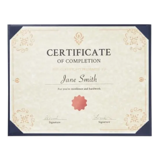 Juvale 3 Pack Navy Blue Certificate Holders with Stand - Single-Sided Document Holders for Diplomas, Awards, Certifications image {3}