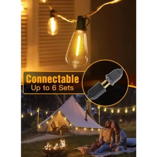 Ollny ST38 Warm White Outdoor Patio Lights (80 Bulbs, IP45 Waterproof, Connectable, 2200k) image {3}