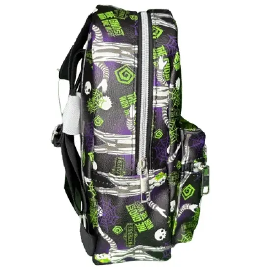 Beetlejuice All Over print 10" Mini Deluxe Backpack with 1 Front pocket image {4}