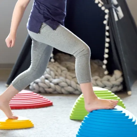 JumpOff Jo RockSteady Balance Stepping Stones for Kids, Promotes Balance & Coordination, Set of 6 Balance Blocks, Tall Set image {2}