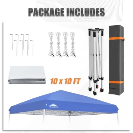 EAGLE PEAK 10x10ft Slant Leg Pop Up Canopy Tent,10x10 Base 8x8 Top image {6}