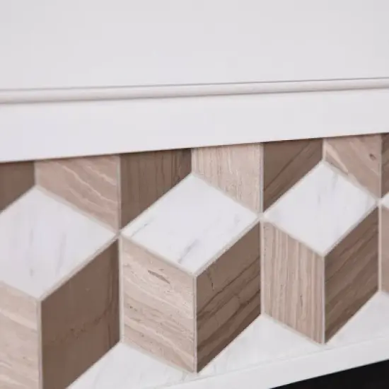 Budedar Fireplace with Marble Surround White - Aiden Lane image {4}