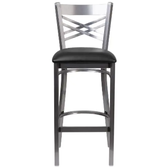 Flash Furniture Clear Coated ''X'' Back Metal Restaurant Barstool image {8}