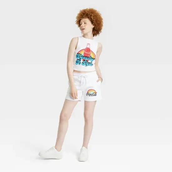 Women's Coca-Cola Keeping It Real Graphic Shorts - White image {2}