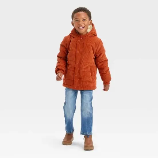 Toddler Corduroy Puffer Jacket - Cat & Jack&trade; Brown image {2}